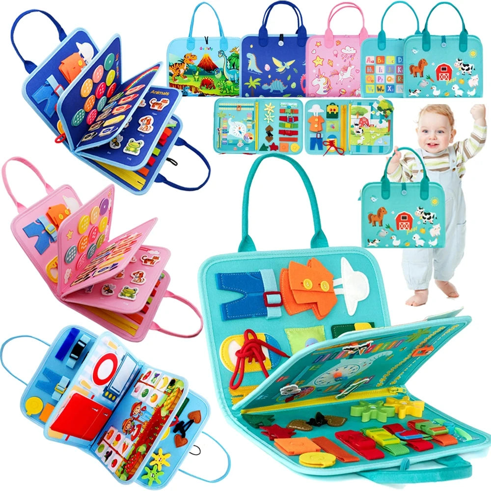 Montessori Busy Book Activity Travel Board