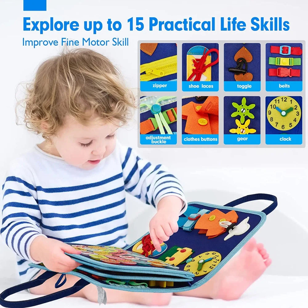 Montessori Busy Book Activity Travel Board