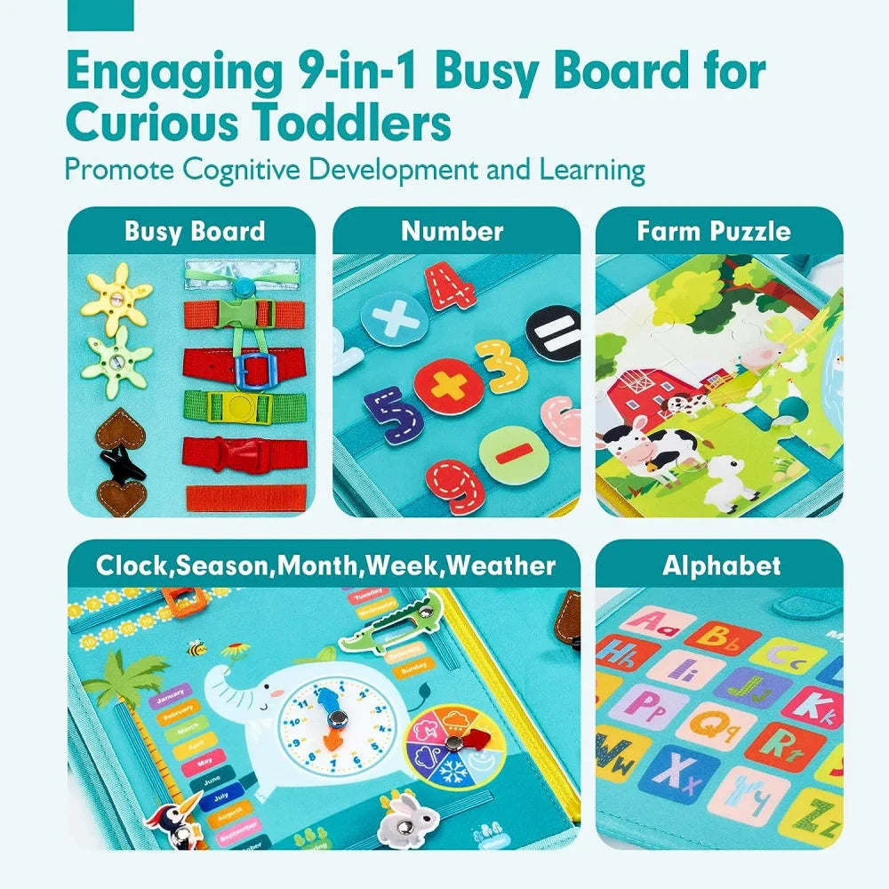 Montessori Busy Book Activity Travel Board