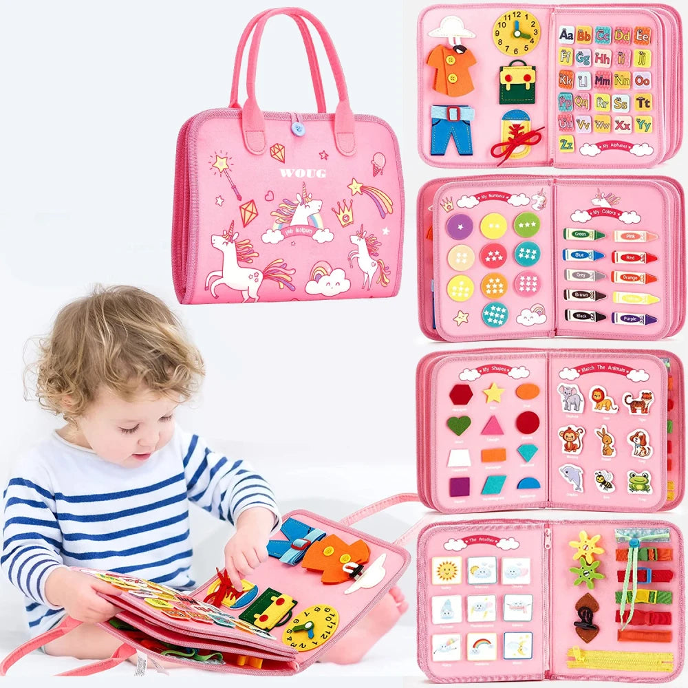 Montessori Busy Book Activity Travel Board