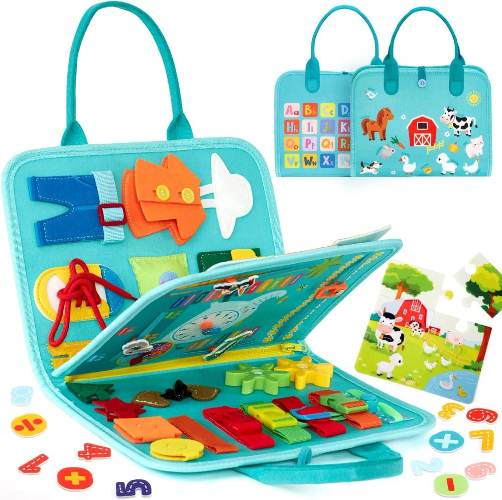 Montessori Busy Book Activity Travel Board