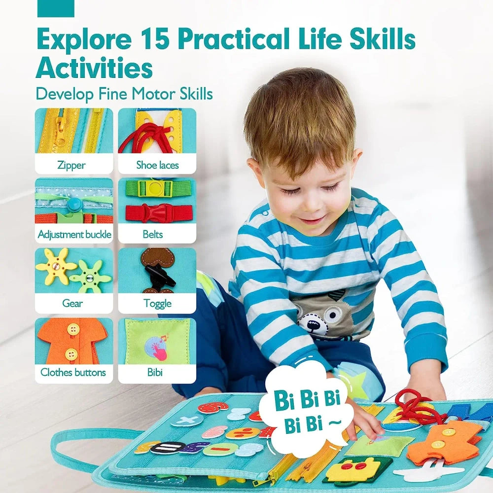 Montessori Busy Book Activity Travel Board
